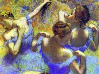 "Голубые танцовщицы" кисти Эдгара Дега. Репродукция с сайта artchive.org  "Голубые танцовщицы" кисти Эдгара Дега. Репродукция с сайта artchive.org