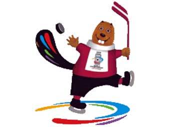 Бобер Рикс   талисман чемпионата мира по хоккею в Риге. Фото с сайта hockey.lv 