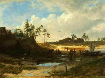 Ф. Васильев "Крестьяне с лодкой у песчаного берега" из собрания Омского музея. Репродукция с сайта virtualmuseum.ca Ф. Васильев "Крестьяне с лодкой у песчаного берега" из собрания Омского музея. Репродукция с сайта virtualmuseum.ca